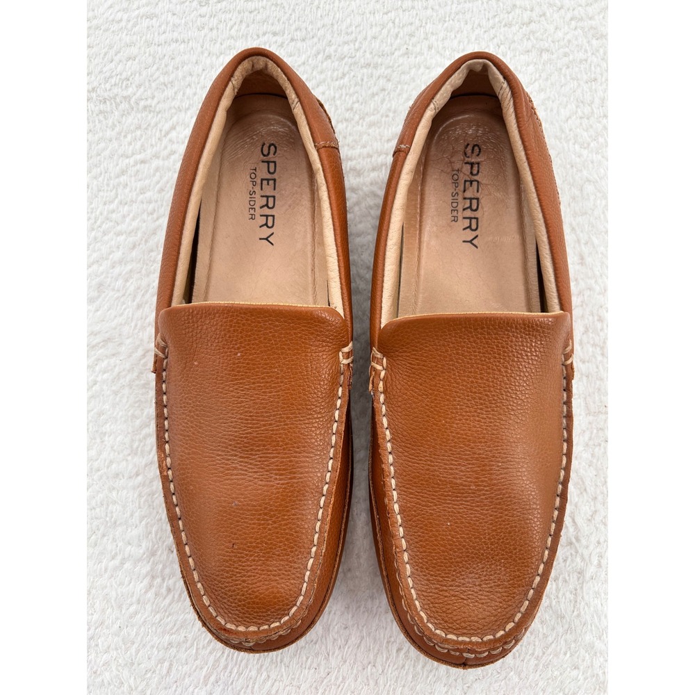 Sperry Top-Sider Mens Hampden Venetian Tan Brown Leather Loafers Slip on 10.5 M